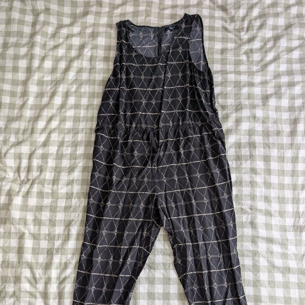 Madewell Black Geometric Jumpsuit